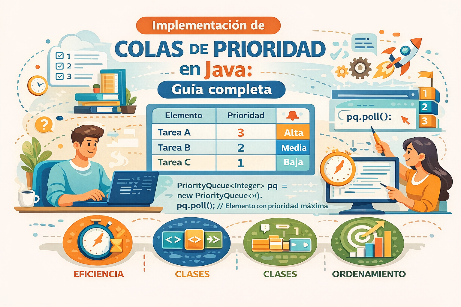 Implementación de colas de prioridad en Java: Guía completa